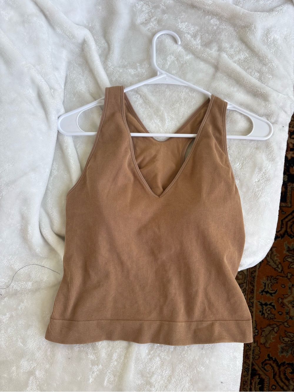 Target Ribbed V-Neck Tank Top - Tan Brown